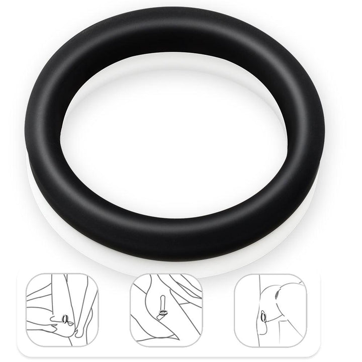 LEVETT Man Double Penetration Penis Glans Ring - Black - {{ LEVETT }}