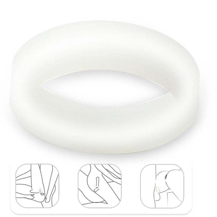 LEVETT Man Ringo Cock Rings Double Diver Penis Glans Ring - White - {{ LEVETT }}