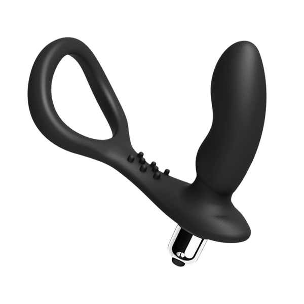 Massageador de próstata masculino com anel peniano de buraco de coelho para massagem peniana