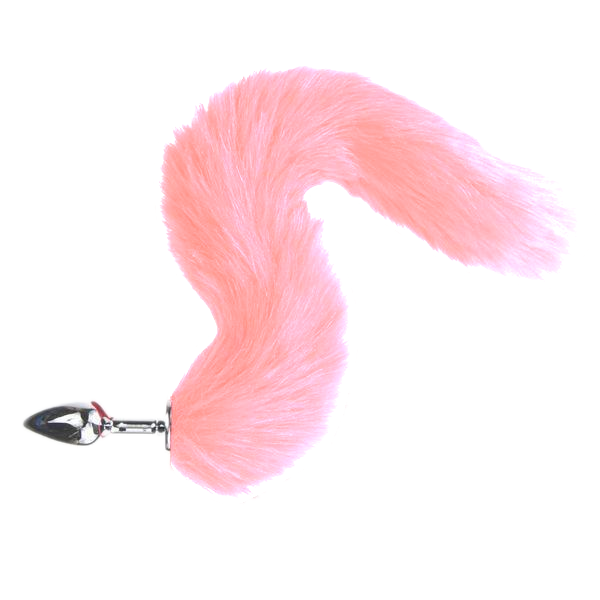 Stainless Steel  pink fox tail plug