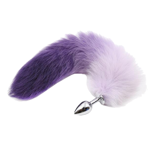 Purple and White Cat Tail Plug
