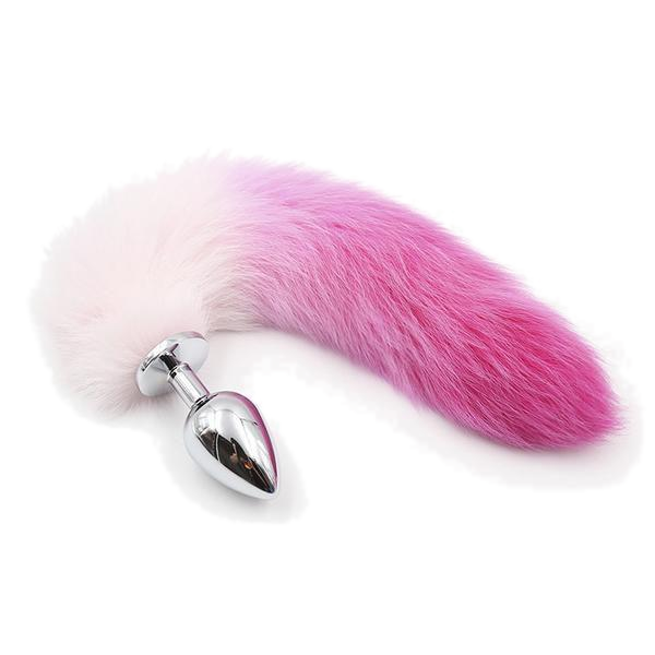 pink and white Cat Tail Plug