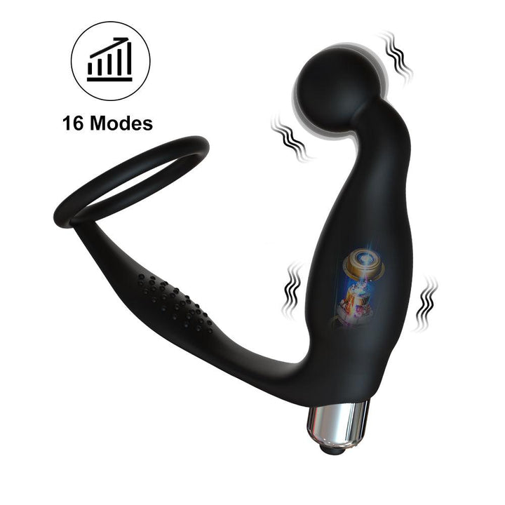 Dolphin Anal Vibrator Prostate Massager with Cock Ring for Male - {{ LEVETT }}