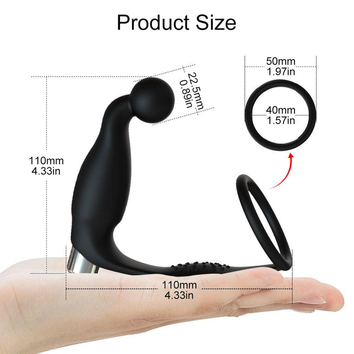 Dolphin Anal Vibrator Prostate Massager with Cock Ring for Male - {{ LEVETT }}