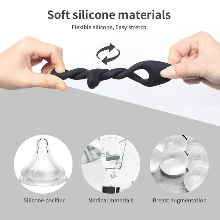 5Pcs/Set Silicone Man Double Pentration Cock Ring Delay Penis Rings - {{ LEVETT }}