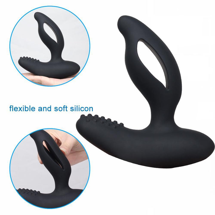 Male Prostate Massager Vibrators Cockring Erotic Sex Toy - {{ LEVETT }}