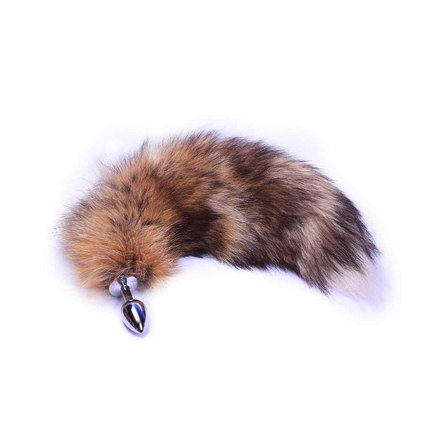 Brown Metal Fox Tail Plug 16 inch