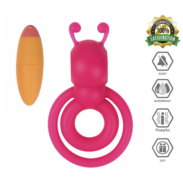 Vibrating Dick Cock Penis Ring Waterproof Soft Silicone