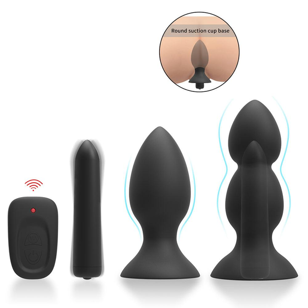 Wireless Anal Plug Set Buttplug Vibrator for Women Men