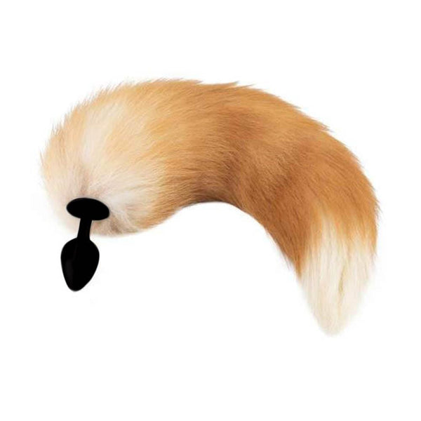 Orange Silicone Fox Tail Plug 16 inch