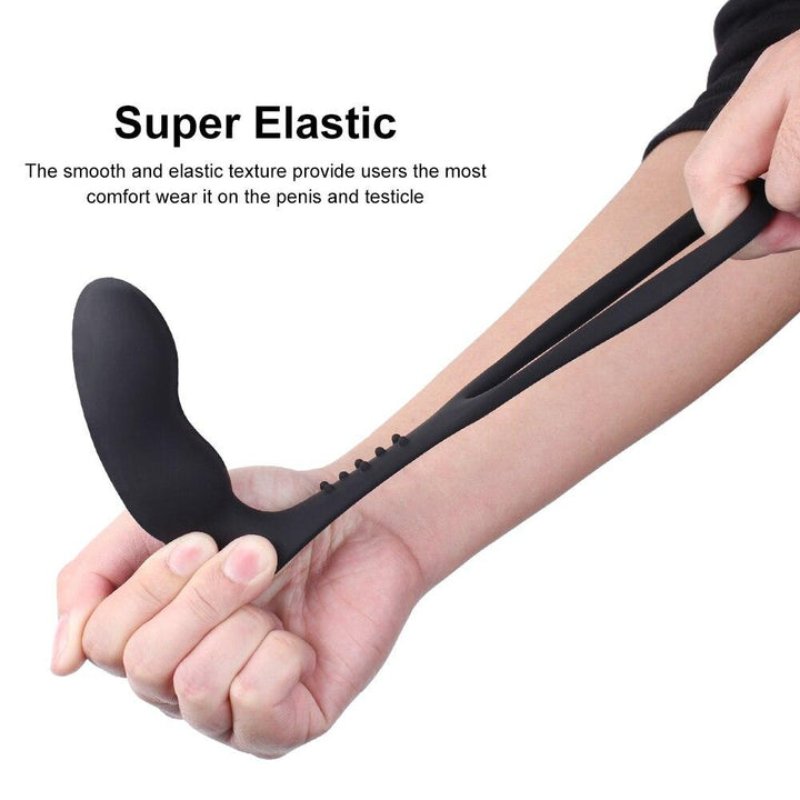 Male Prostate Massager with Penis Massage Rabbit Hole Cock Ring - {{ LEVETT }}