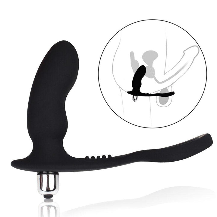 Male Prostate Massager with Penis Massage Rabbit Hole Cock Ring - {{ LEVETT }}